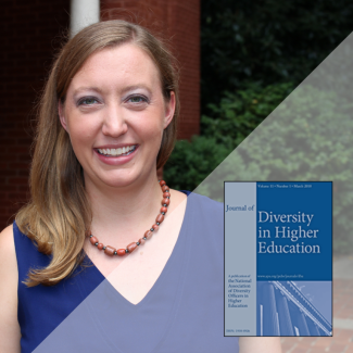 Whatley headshot with cover of the Journal of Diversity in Higher Education