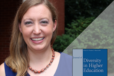Whatley headshot with cover of the Journal of Diversity in Higher Education